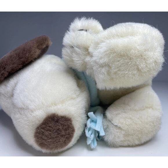 Vintage Sun Hing Snoopy Plush Peanuts 7” Brown Cream Blue Scarf Stuffed Dog - Picture 8 of 12
